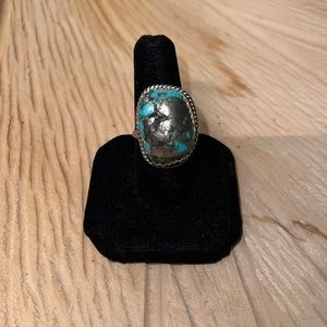 RELISTED - Turquoise and Pyrite Silver Ring